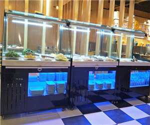 四川德陽火鍋店調料臺，火鍋店冷藏柜案例